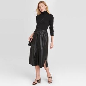 NWT A new day faux leather skirt black c3.
